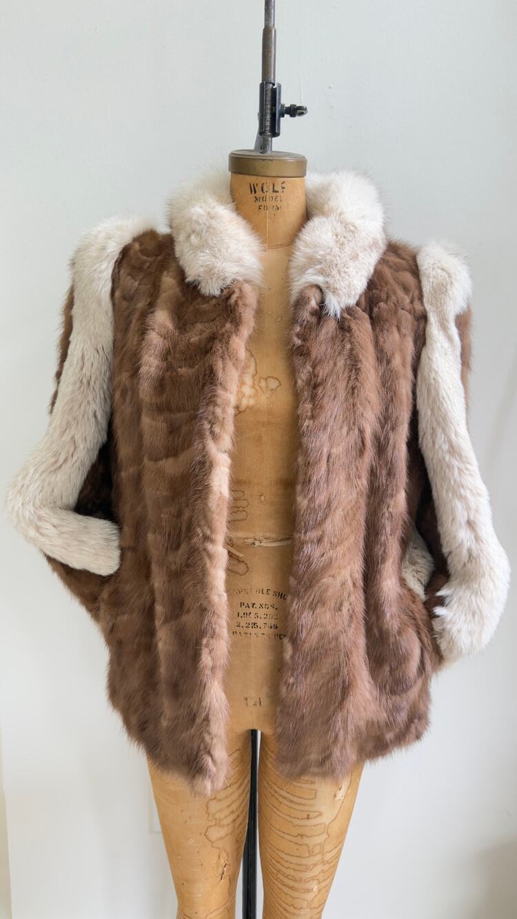 Vintage Fur Jacket Glam Winter Coat Old Hollywood Fur Coat